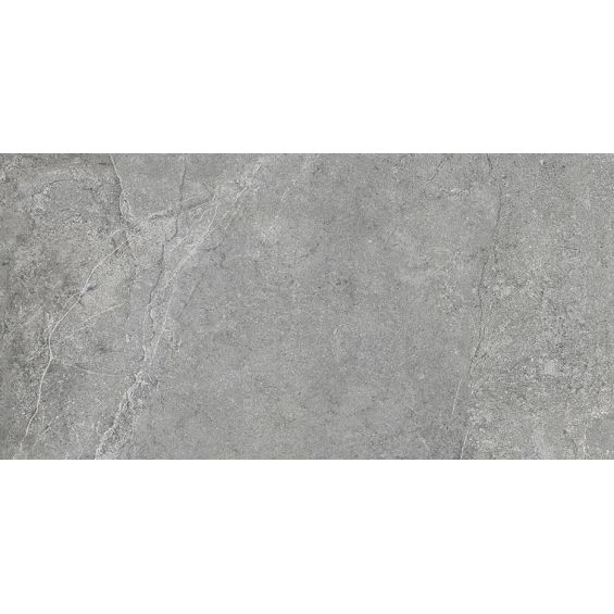 Carrelage sol effet pierre Rhone gris anthracite 60x120 cm