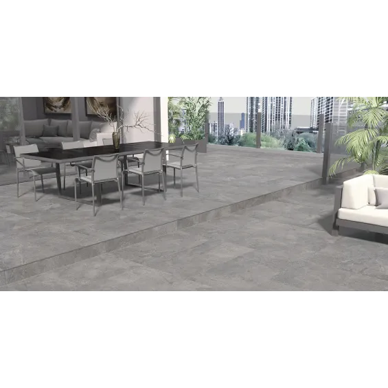  Carrelage sol effet pierre Rhone gris anthracite 60x120 cm - Réflex Boutique