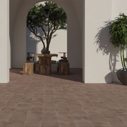 Carrelage sol traditionnel Arles marron 33,3x33,3 cm