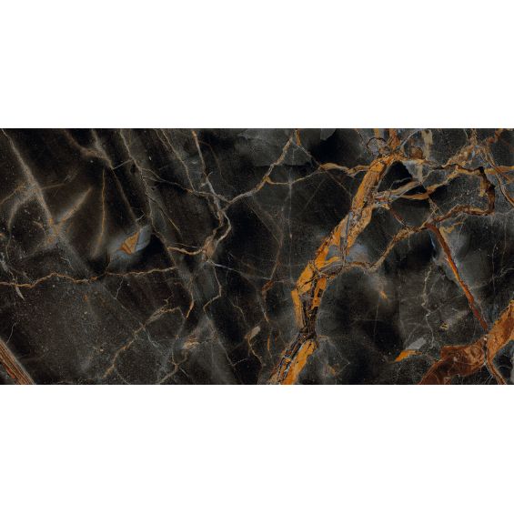 Carrelage sol et mur poli effet marbre Botticcino Caravaggio Gold 60120 cm