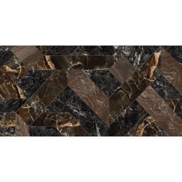 Carrelage sol et mur poli effet marbre Botticcino outline Dark 60*120 cm