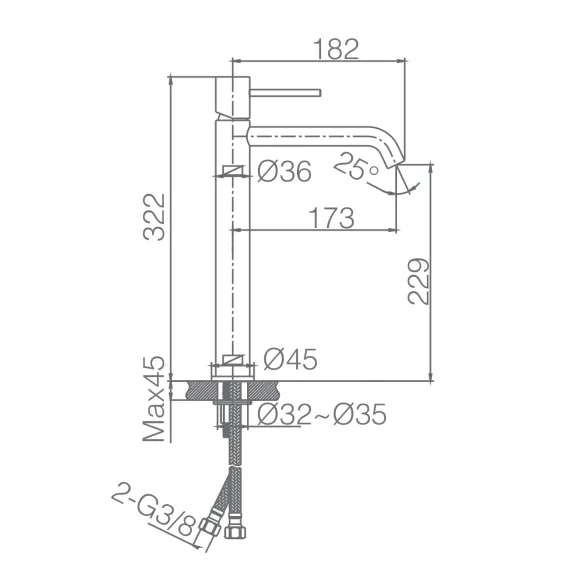  Mitigeur lavabo Milan haut chrome - Réflex Boutique