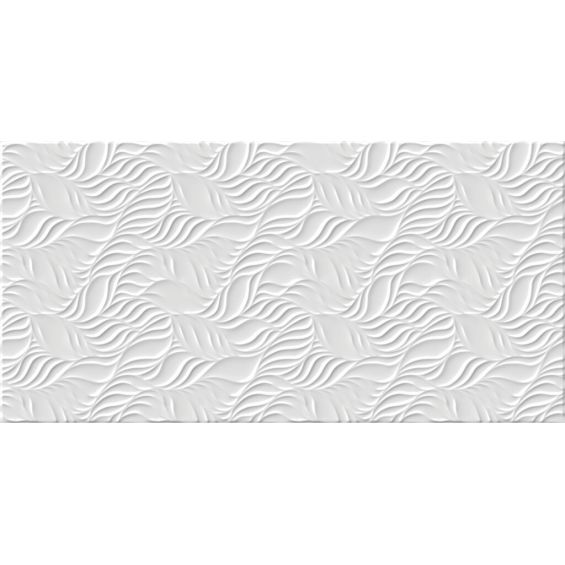 Carrelage mur marbre Oneness feuilles blanc brillant 30X60 cm