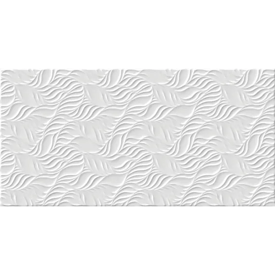  Carrelage mur Oneness feuilles blanc brillant 30X60 cm - Réflex Boutique