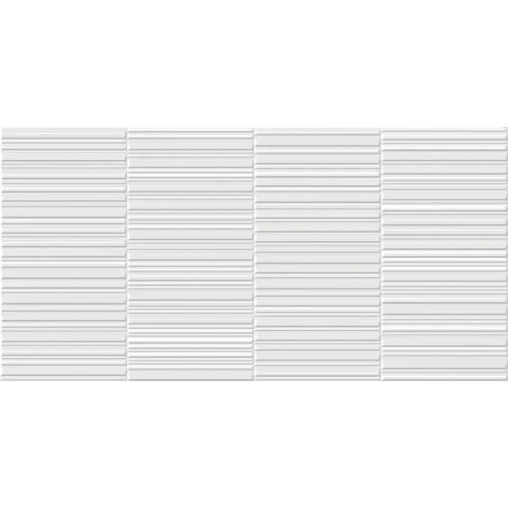  Carrelage mur Oneness rayures blanc brillant 30X60 cm - Réflex Boutique