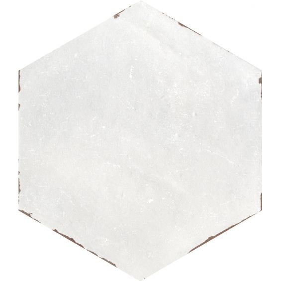 Carrelage sol hexagonal San Marin blanc 21x25 cm
