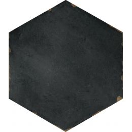 Carrelage sol hexagonal San Marin noir 14x16 cm