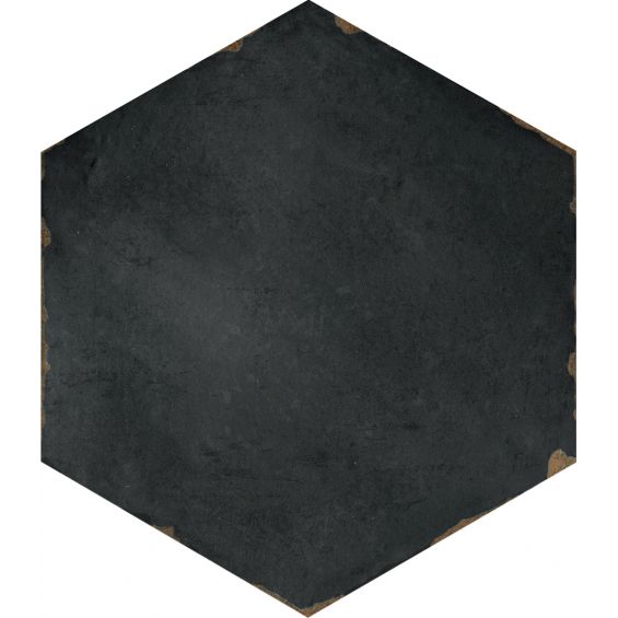 Carrelage sol hexagonal San Marin noir21x25 cm