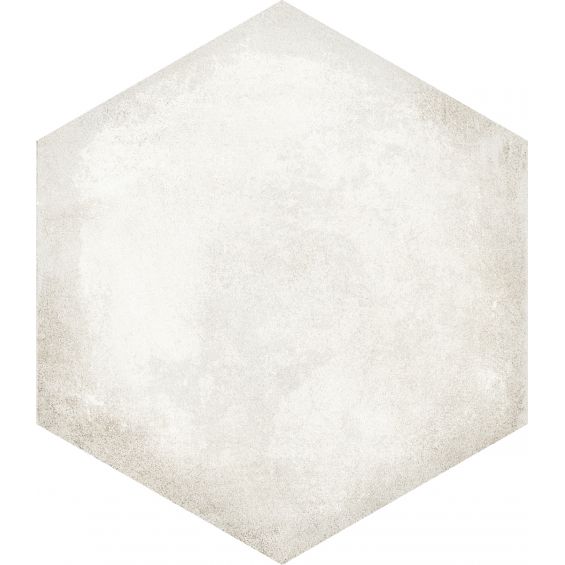 Carrelage sol hexagonal Habitat blanc 21x25 cm