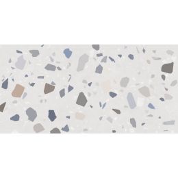 Carrelage effet Terrazzo Mezzo décor blanc grisé 60x120 cm