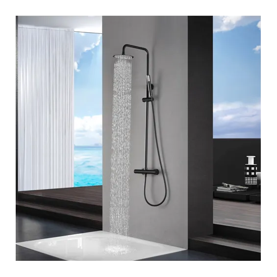  Mitigeur Douche Thermostatique Milan Noir Mat - Réflex Boutique