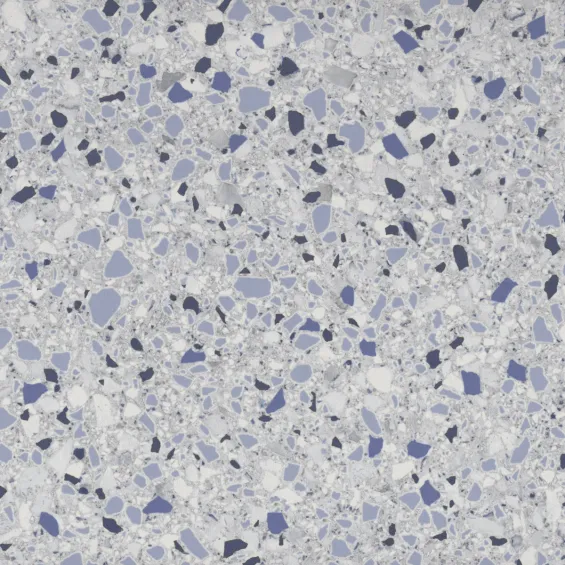  Carrelage sol effet terrazzo Triveneto bleu jean 60x60 cm - Réflex Boutique