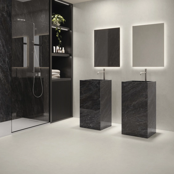 Carrelage sol effet béton Concretum Ivoire60x120 cm