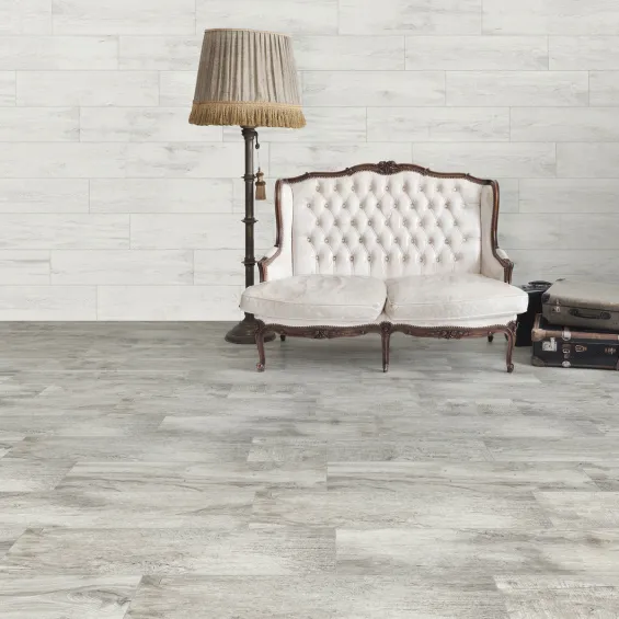  Carrelage sol imitation parquet Angelim Blanc 20x120 cm - Réflex Boutique