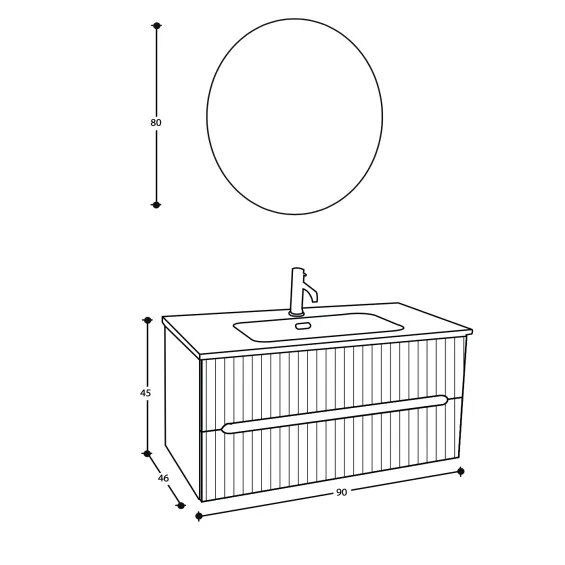 Schéma avec miroir rond