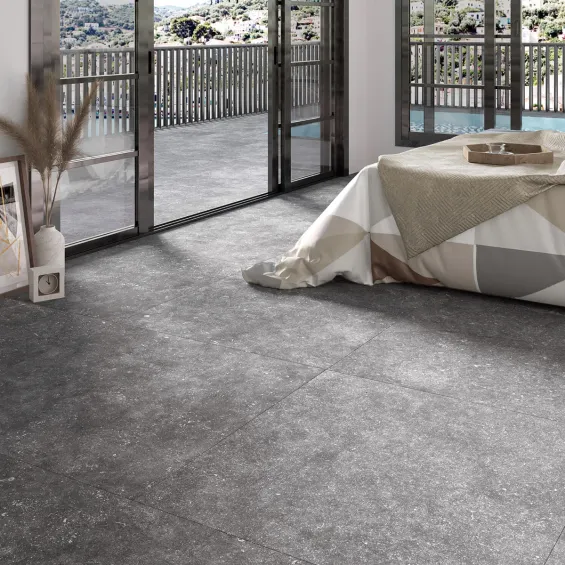  Carrelage sol effet pierre Accro gris argenté 60x60 cm - Réflex Boutique