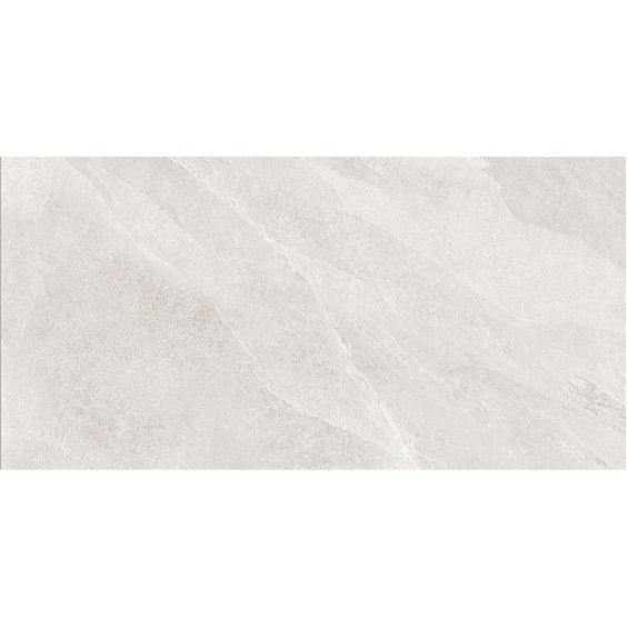 Carrelage sol effet pierre Volcania Blanc grisé60x120 cm