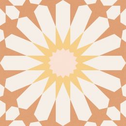 Carrelage sol effet carreaux de ciment Taco Vintage soleil orange 16,5x16,5 cm
