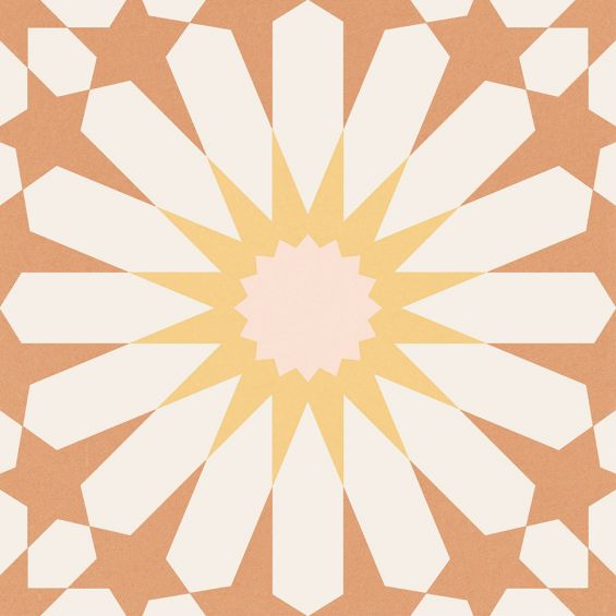Carrelage sol effet carreaux de cimentTaco Vintage soleil orange 16,5x16,5 cm