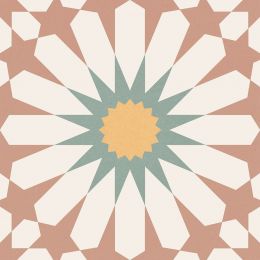 Carrelage sol effet carreaux de ciment Taco Vintage soleil bordeaux 16,5x16,5 cm