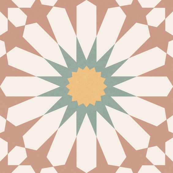 Carrelage sol effet carreaux de cimentTaco Vintage soleil bordeaux 16,5x16,5 cm