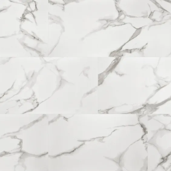 Dalles PVC 5.0mm à coller modern white marble 37,5*65 cm - Réflex Boutique