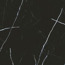 Carrelage sol et mur effet marbre brillant Nìvar noir poli 98x98 cm