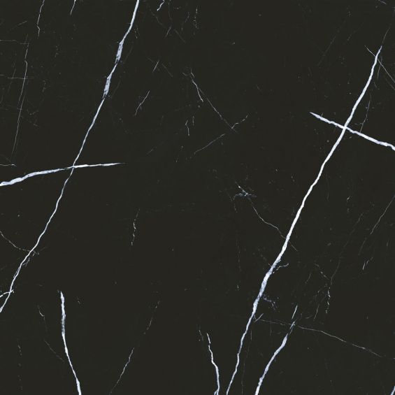 Carrelage sol et mur effet marbre brillantNìvar noir poli 98x98 cm
