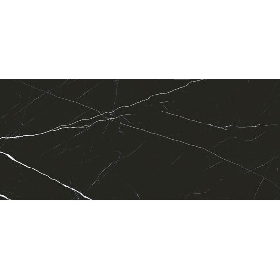 Carrelage sol et mur effet marbre brillant Nìvar noir poli 63×146 cm