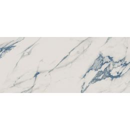 Carrelage sol et mur effet marbre brillant Paros Bleu poli 63×146 cm