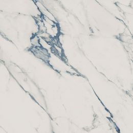 Carrelage sol et mur effet marbre brillant Paros Bleu poli 98x98 cm