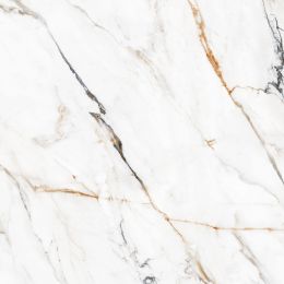 Carrelage sol et mur effet marbre brillant Paros Gold poli 98x98 cm