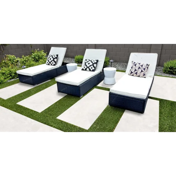  Carrelage sol extérieur effet travertin Tivoli blanc R11 100x100 cm - Réflex Boutique