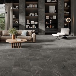 Carrelage sol effet pierre Toscanaanthracite 30x60 cm