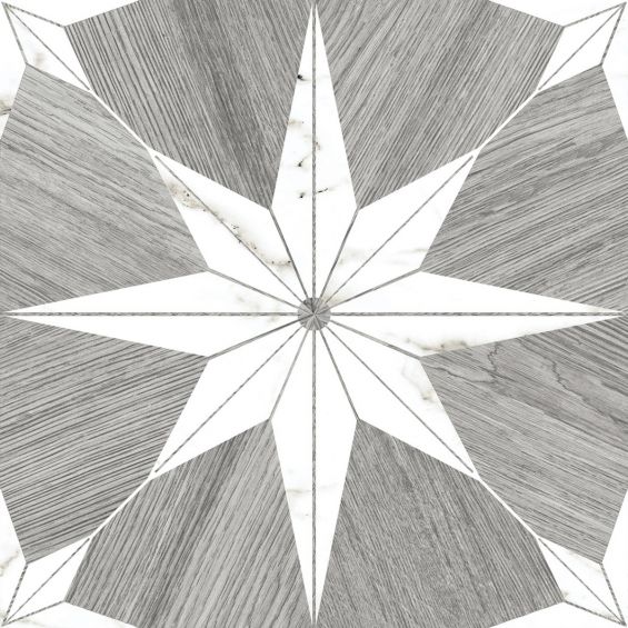 Carrelage sol effet carreaux de ciment Gloss argent 2525 cm