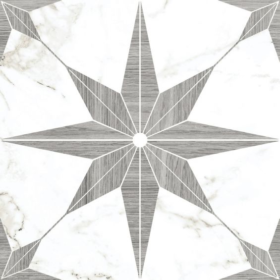 Carrelage sol effet carreaux de ciment Gloss gris 2525 cm