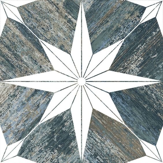 Carrelage sol effet carreaux de ciment Gloss océan 2525 cm