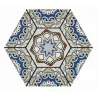  Carrelage sol hexagonal Beaumarchais bleu azur 28.5x33 cm - Réflex Boutique