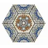  Carrelage sol hexagonal Beaumarchais bleu azur 28.5x33 cm - Réflex Boutique