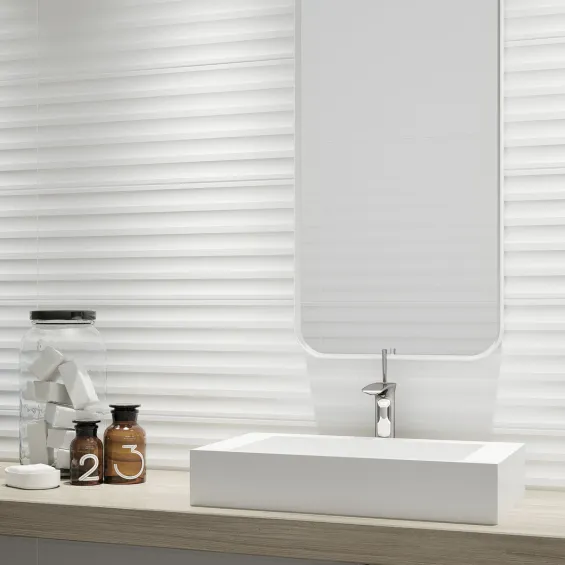 Carrelage mur Polar Venetian white mate 30x90 cm