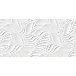  Carrelage mur Polar Leaves white brillo 30x90 cm - Réflex Boutique