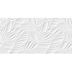  Carrelage mur Polar Leaves white mate 30x90 cm - Réflex Boutique