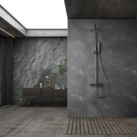  Mitigeur Douche Thermostatique Cuba Gris Anthracite - Réflex Boutique