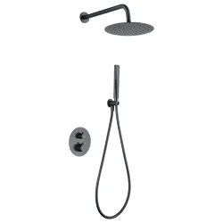  Colonne de Douche encastrée thermostatique Cuba Gris Anthracite - Réflex Boutique