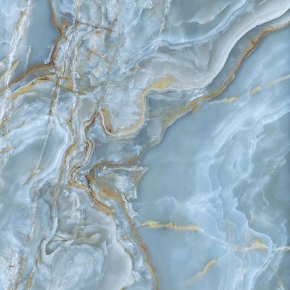 Carrelage sol et mur poli effet marbre Bavaro bleu cobalt 120x120 cm