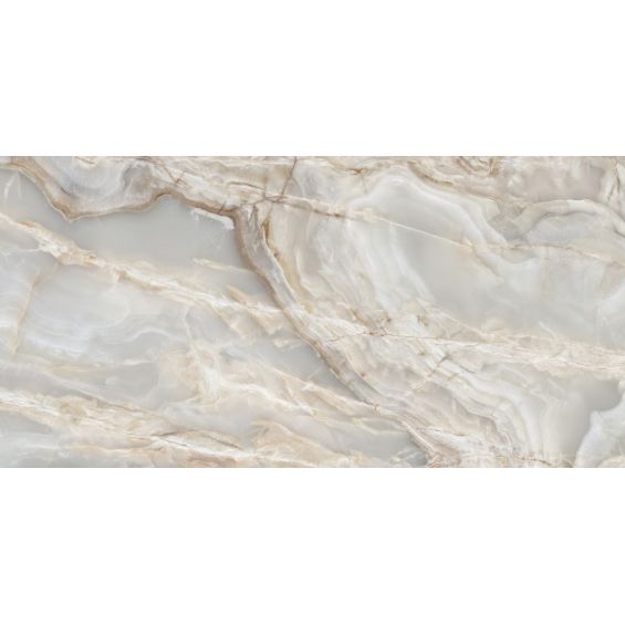 Carrelage sol et mur poli effet marbre Bavaro argent60x120 cm