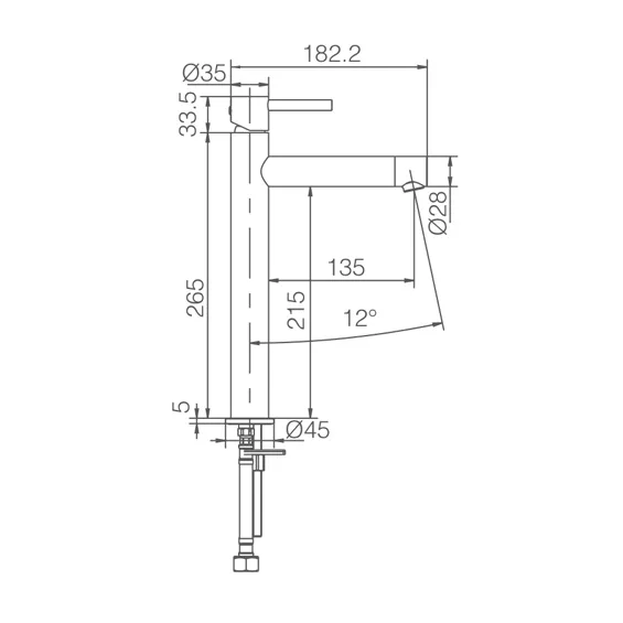  Mitigeur lavabo Menton haut Acier - Réflex Boutique