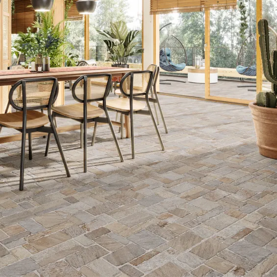  Carrelage sol extérieur effet pierre Jura roche stonework R11 44x66 cm - Réflex Boutique