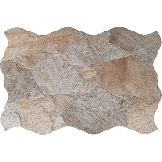 Carrelage sol extérieur effet pierre Jura roche flagstone R11 44x66 cm