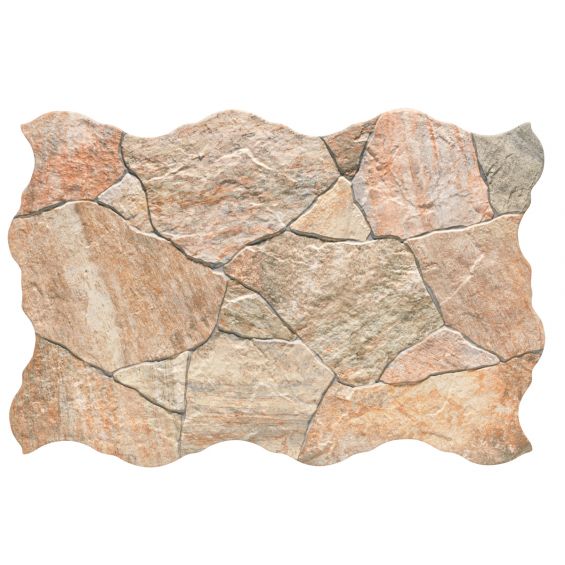 Carrelage sol extérieur effet pierre Jura beige R11 44x66 cm